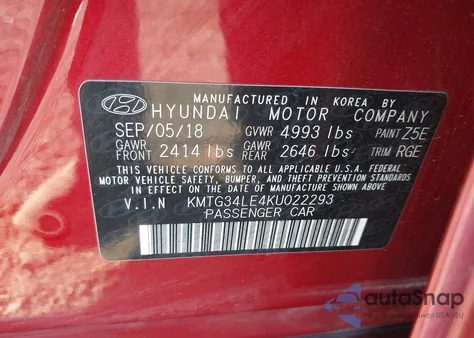 2019 Genesis G70 3.3T Advanced from USA, damaged, VIN KMTG34LE4KU022293